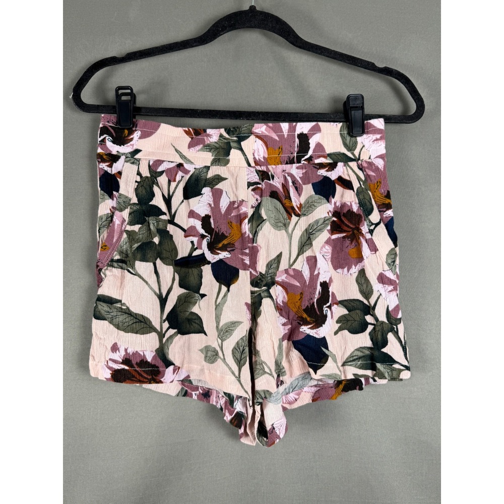 Böhme Shorts Women S Pink Floral High Rise Elastic Back Pockets FP63910B